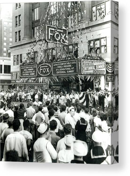 Fox Theatre Canvas Print featuring the photograph Fox Theatre, Philadelphia by Unknown