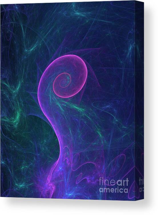 Blue Streaks Canvas Print featuring the photograph Fractal Illustration Of A Plasma Loop by David Parker/science Photo Library