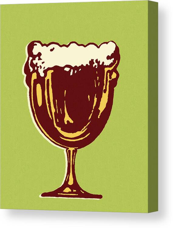 Alcohol Canvas Print featuring the drawing Frothy drink by CSA Images