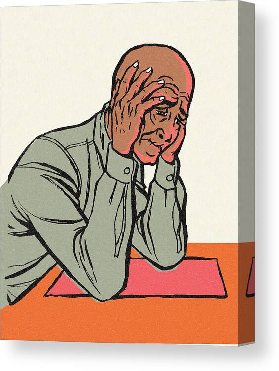 Adult Canvas Print featuring the drawing Frustrated Person by CSA Images