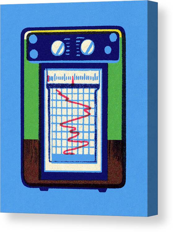 Blue Background Canvas Print featuring the drawing Gauge by CSA Images