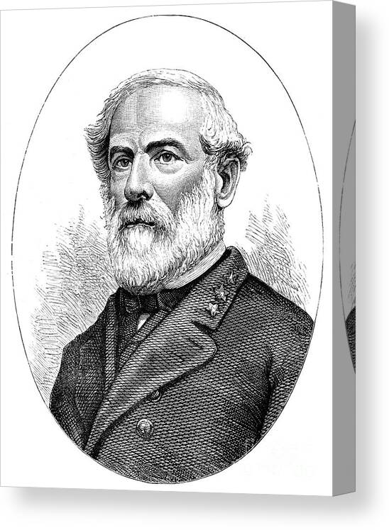 Engraving Canvas Print featuring the drawing General Robert E Lee 1807-1870 by Print Collector