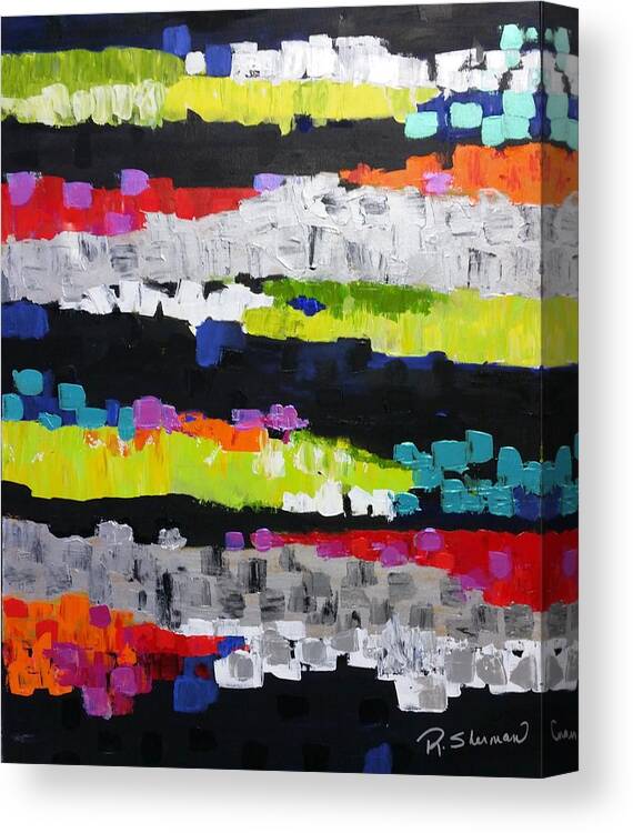 Abstract Canvas Print featuring the painting Geometric Landscape by Rosie Sherman
