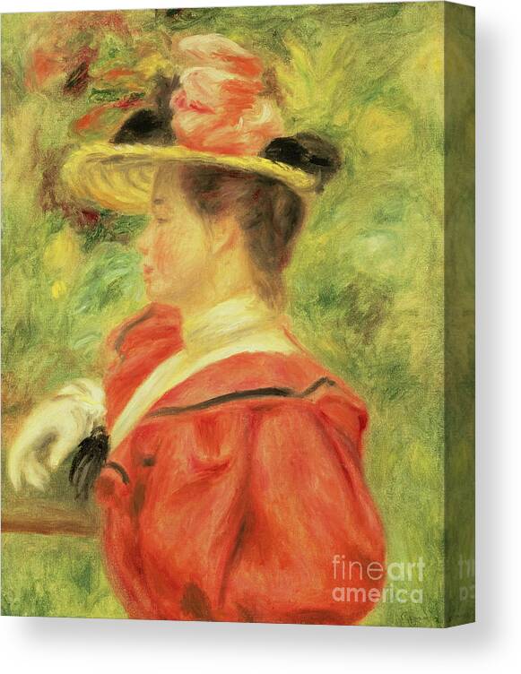 Pierre Canvas Print featuring the painting Girl with Glove by Pierre Auguste Renoir