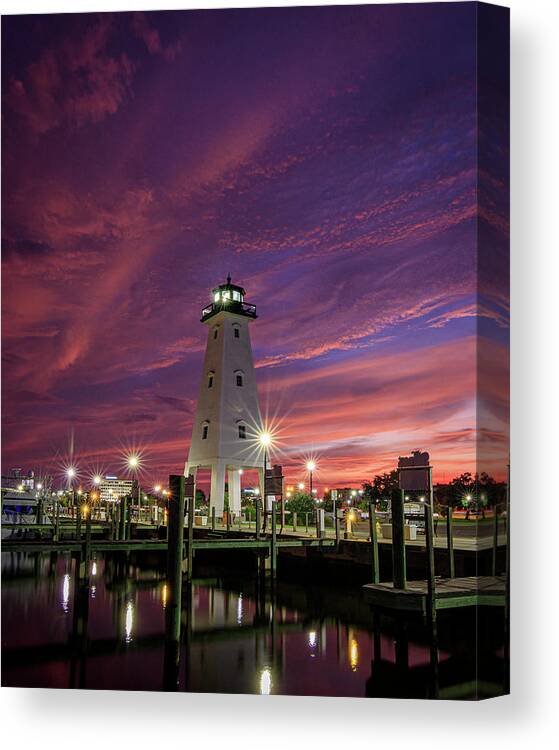 Lighthouse Canvas Print featuring the photograph Gulfport Lighthouse by JASawyer Imaging
