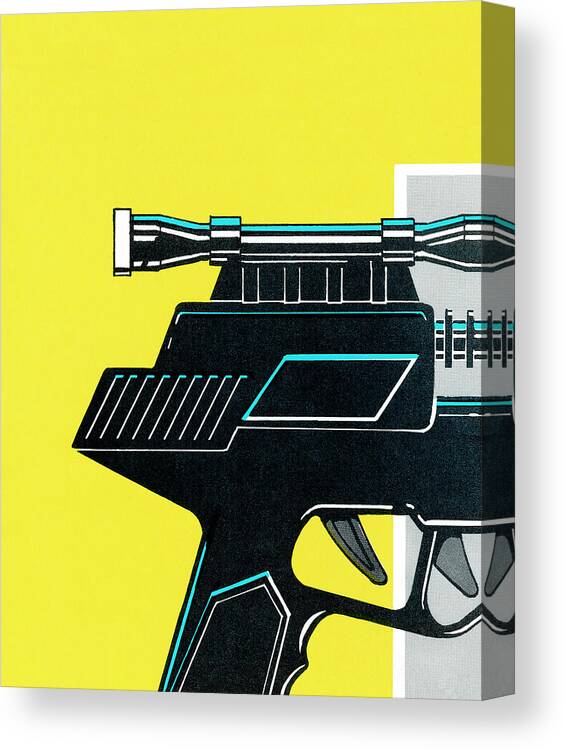 Aim Canvas Print featuring the drawing Gun parts by CSA Images