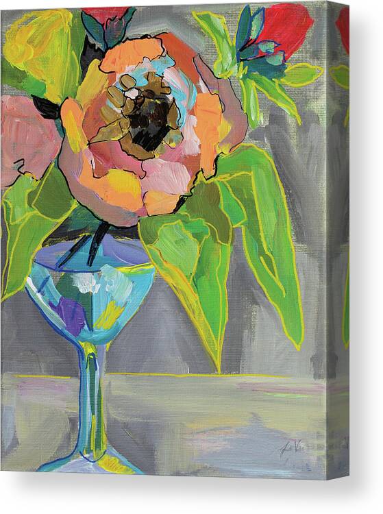Aqua Canvas Print featuring the painting Half Fun by Jeanette Vertentes