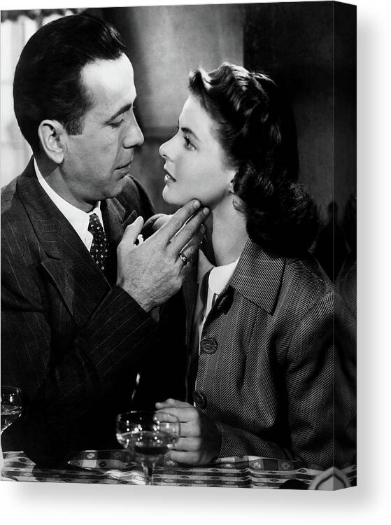 1940s Canvas Print featuring the photograph Humphrey Bogart And Ingrid Bergman Casablanca by Globe Photos
