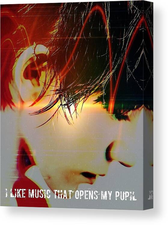  Canvas Print featuring the photograph I like music that opens my pupil by No Name