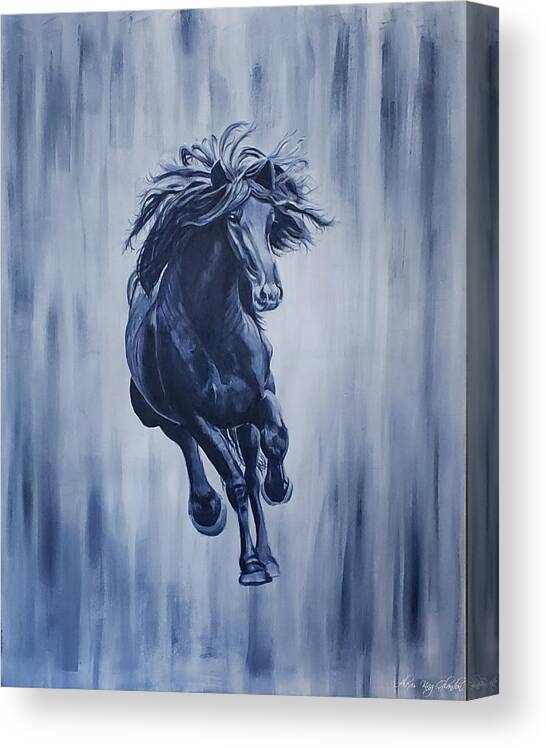 Horse Art Canvas Print featuring the painting Indigo Wildling by Alexis King-Glandon