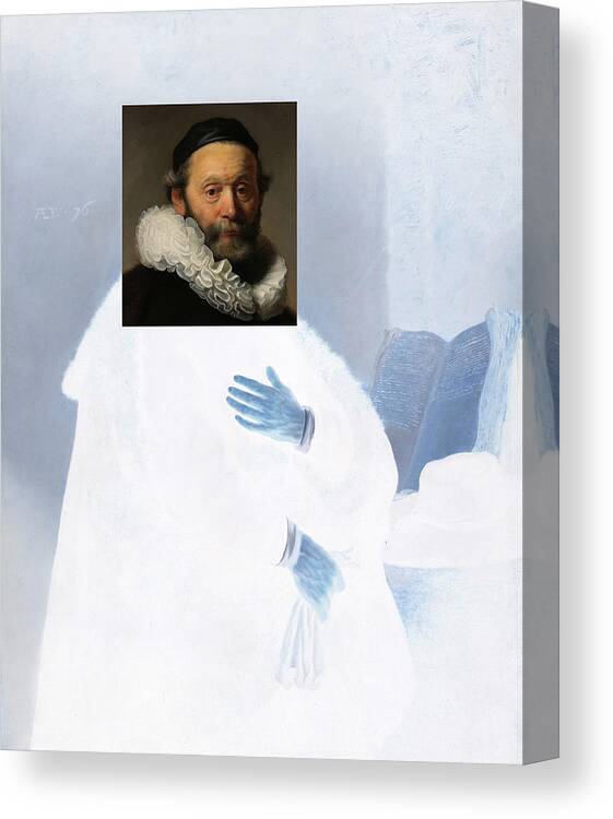 Postmodernism Canvas Print featuring the digital art Inv Blend 21 Rembrandt by David Bridburg