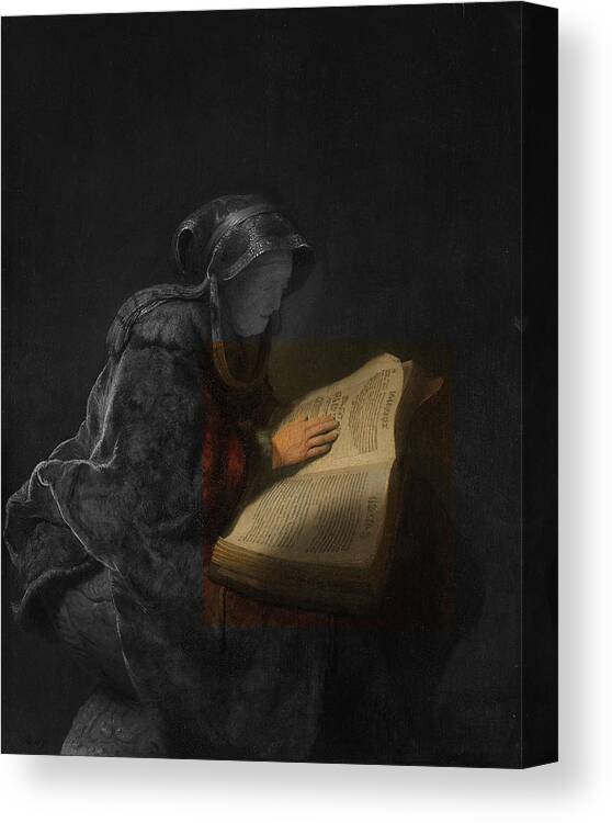 Abstract In The Living Room Canvas Print featuring the digital art Inv Blend 5 Rembrandt by David Bridburg