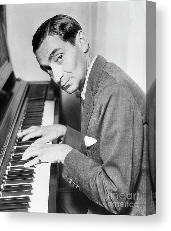 Irving Berlin Canvas Print featuring the photograph Irving Berlin At Piano by Bettmann