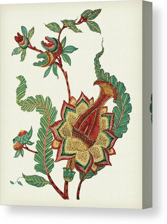 Botanical & Floral Canvas Print featuring the painting Jacobean Floral I by Vision Studio