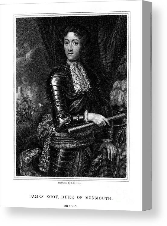 Engraving Canvas Print featuring the drawing James Scott, 1st Duke Of Monmouth by Print Collector