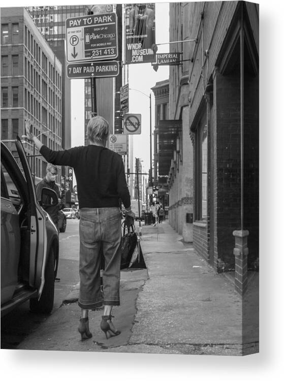 Urban Canvas Print featuring the photograph Jeans And Heels by Wendy Fischer Hartman