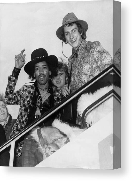 Vertical Canvas Print featuring the photograph Jimi Hendrix And Mitch Mitchell London by Keystone-france
