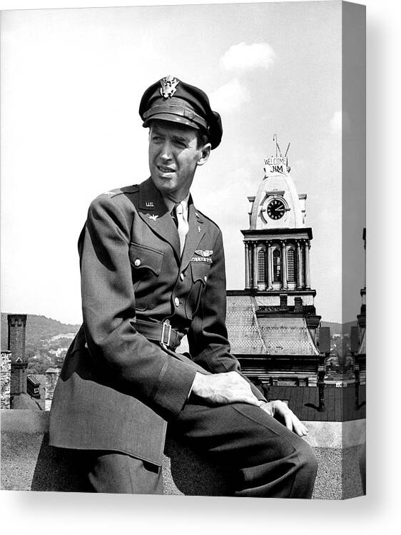 Uniform Canvas Print featuring the photograph Jimmy Stewart by Peter Stackpole