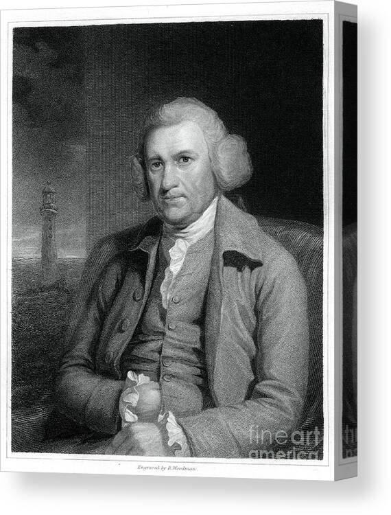 Engraving Canvas Print featuring the drawing John Smeaton, English Civil Engineer by Print Collector
