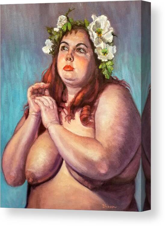 Nude Canvas Print featuring the painting Keira by Jeff Dickson