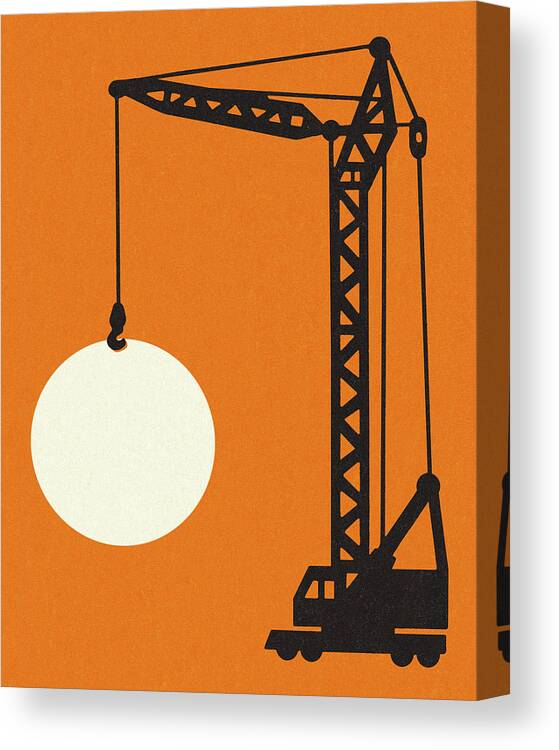 Build Canvas Print featuring the drawing Large Crane by CSA Images