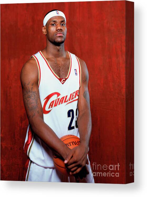 Nba Pro Basketball Canvas Print featuring the photograph Lebron James Portraits by Nathaniel S. Butler