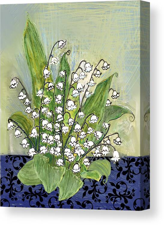 Flowers Canvas Print featuring the painting Lily of the Valley by Blenda Studio