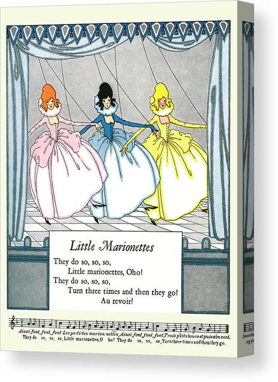 Marionette Canvas Print featuring the painting Little Marionettes by Petersham