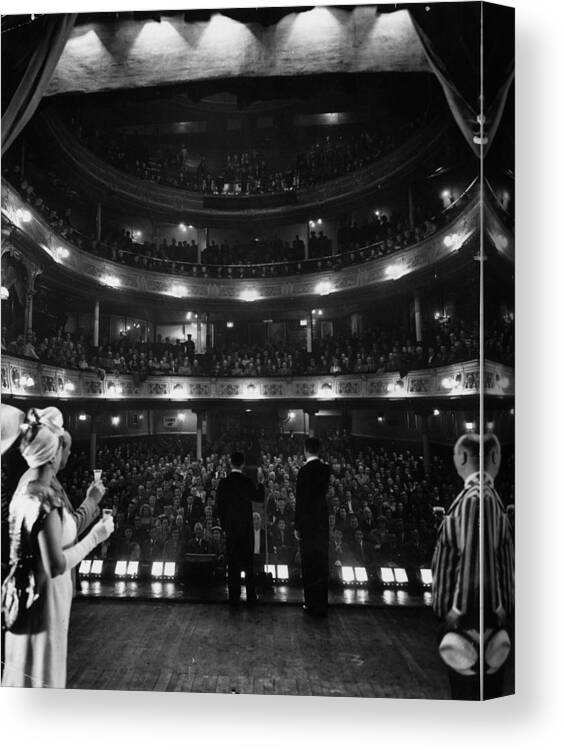 Crowd Canvas Print featuring the photograph Liverpool Audience by Bert Hardy