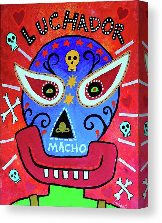Luchador Canvas Print featuring the painting Luchador by Prisarts
