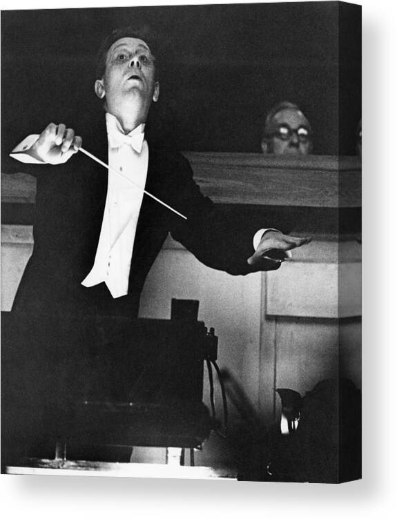Musical Conductor Canvas Print featuring the photograph Mackerras Conducts Janacek by Erich Auerbach