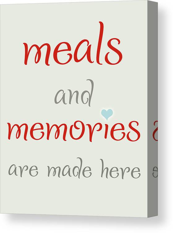 Meals Canvas Print featuring the painting Meals And Memories by Sd Graphics Studio