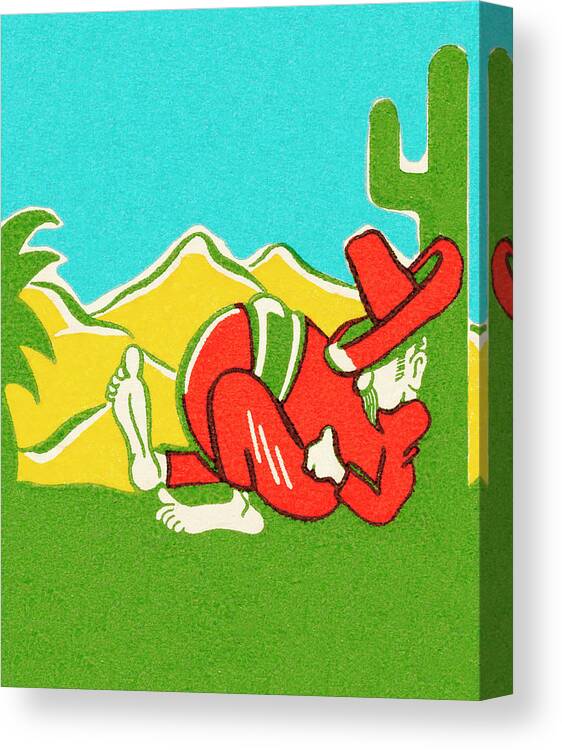 Accessories Canvas Print featuring the drawing Mexican Siesta by CSA Images