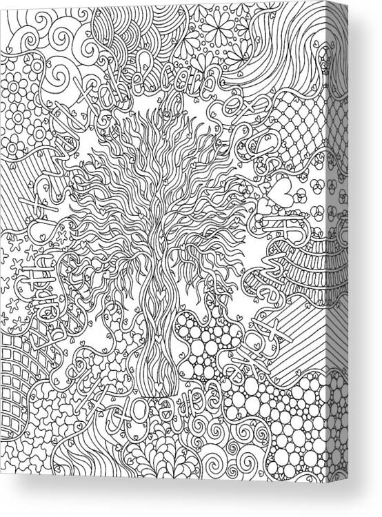 Coloring Books Canvas Print featuring the drawing Mixed Coloring Book 55 by Kathy G. Ahrens