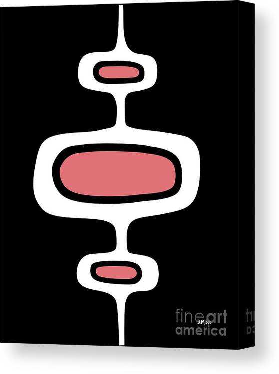  Canvas Print featuring the digital art Mod Pods One in Pink by Donna Mibus