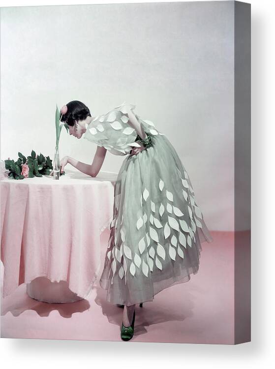 Accessories Canvas Print featuring the photograph Model In A Henri Bendel Ensemble by Horst P. Horst