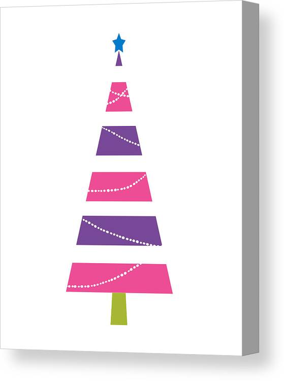Christmas Canvas Print featuring the digital art Modern Glam Christmas Tree 1- Art by Linda Woods by Linda Woods
