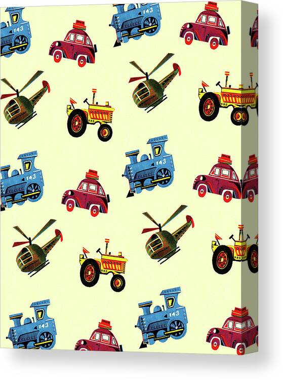 Auto Canvas Print featuring the drawing Modes of Transportation by CSA Images
