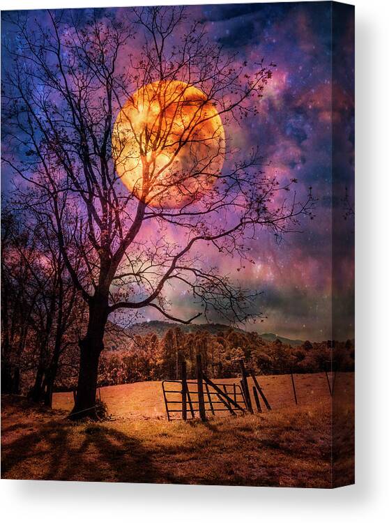 Clouds Canvas Print featuring the photograph Moonbeams by Debra and Dave Vanderlaan