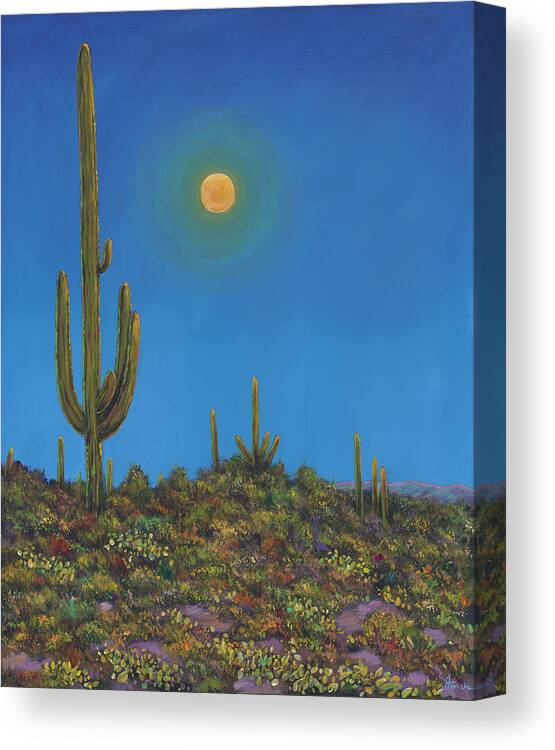 Arizona Canvas Print featuring the painting Moonlight Serenade by Johnathan Harris