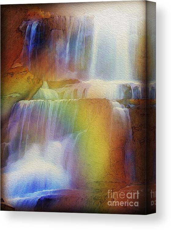 Waterfall Canvas Print featuring the painting Moravian Falls by Todd L Thomas