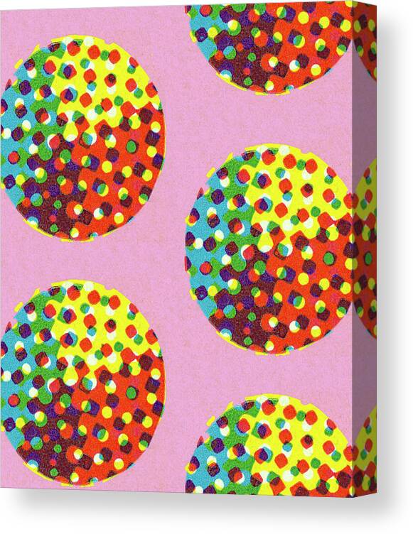 Abstract Canvas Print featuring the drawing Multi Colored Dots by CSA Images