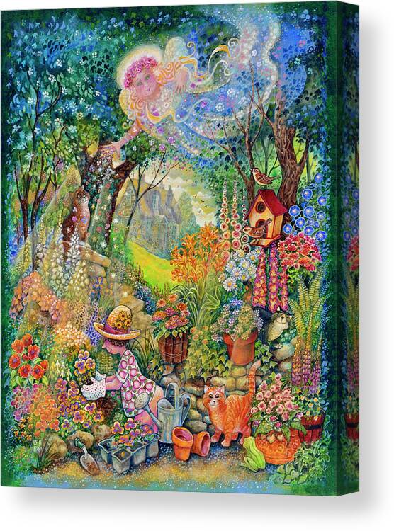 My Gardening Angel Canvas Print featuring the painting My Gardening Angel by Bill Bell