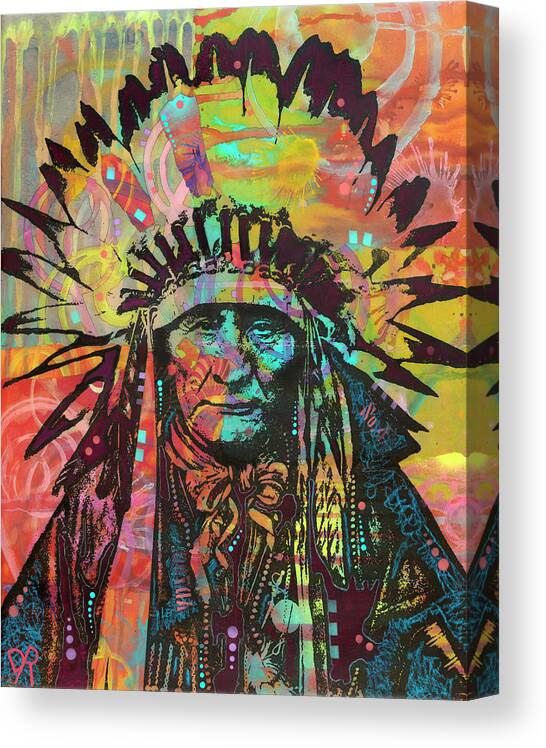 Native American Ii Canvas Print featuring the mixed media Native American II by Dean Russo