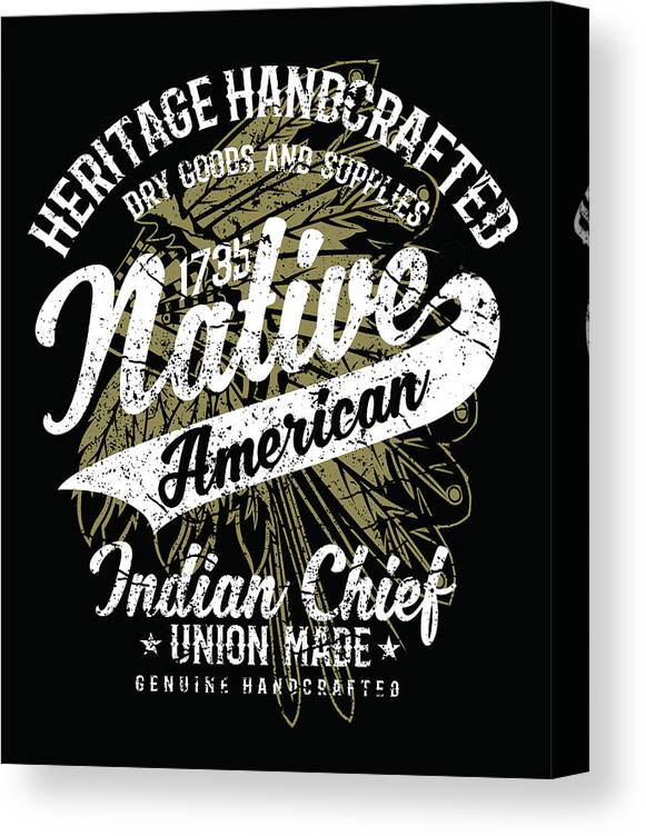 Native Canvas Print featuring the digital art Native American by Long Shot