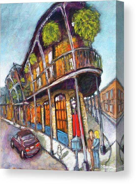 New Orleans Canvas Print featuring the painting New Orleans, Royal Ave by Mike Bergen