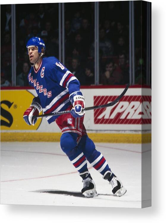 National Hockey League Canvas Print featuring the photograph New York Rangers V Montreal Canadiens by Denis Brodeur