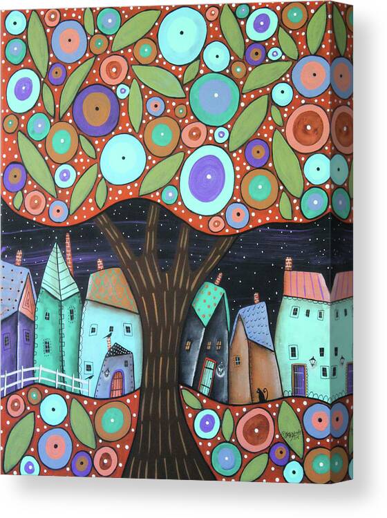 Night Stars Canvas Print featuring the painting Night Stars by Karla Gerard
