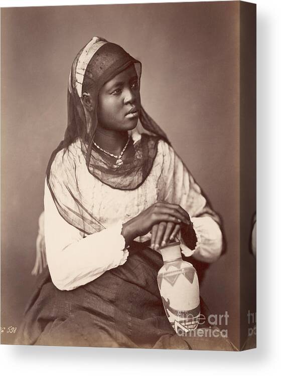Tranquility Canvas Print featuring the photograph North African Woman by Bettmann