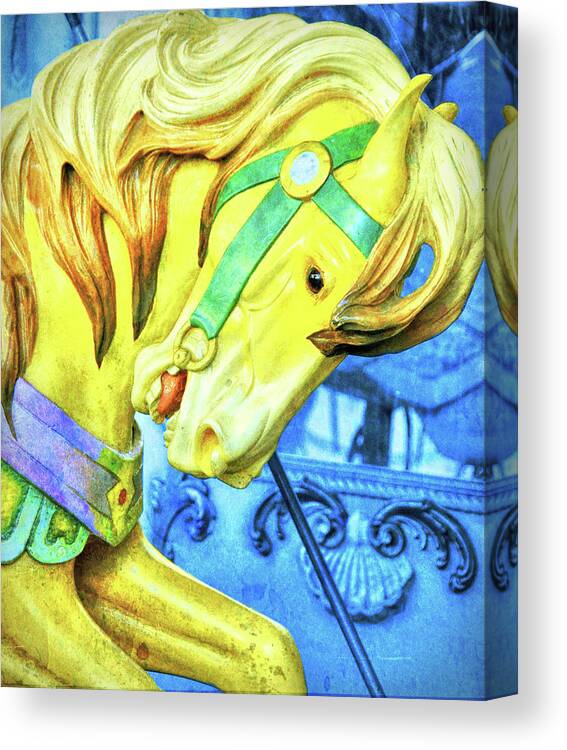 A Canvas Print featuring the photograph Nyc Golden Steed by Dressage Design